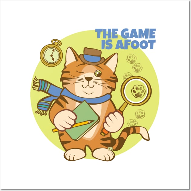 The Game is Afoot Detective Cat Wall Art by Sue Cervenka